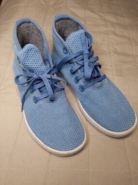 Allbirds Tree Dasher High Top Wool Knit Sneakers Blue Gray Women's 8 EU 38